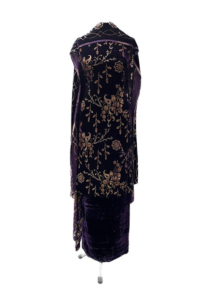 1709 Unstitched Velvet Palachi Suit