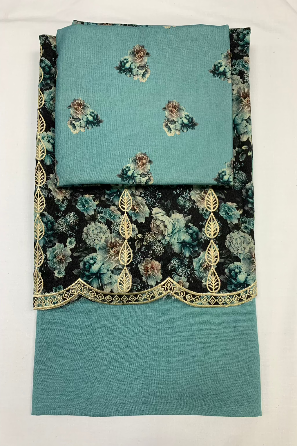 155 Floral Print Embroidered Alpine 3pc Warm Unstitched Suit