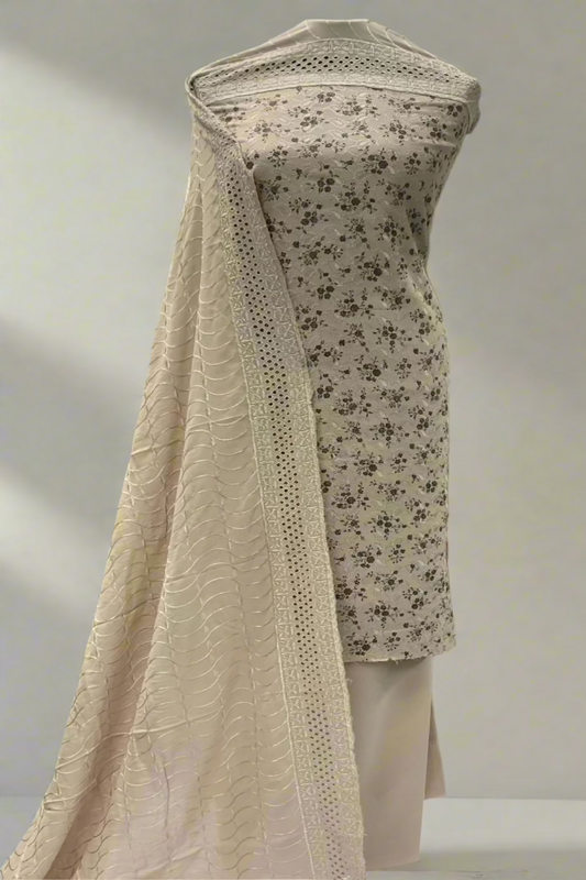 1262 Ditsy Floral Embroidered Alpine 3pc Warm Unstitched Suit