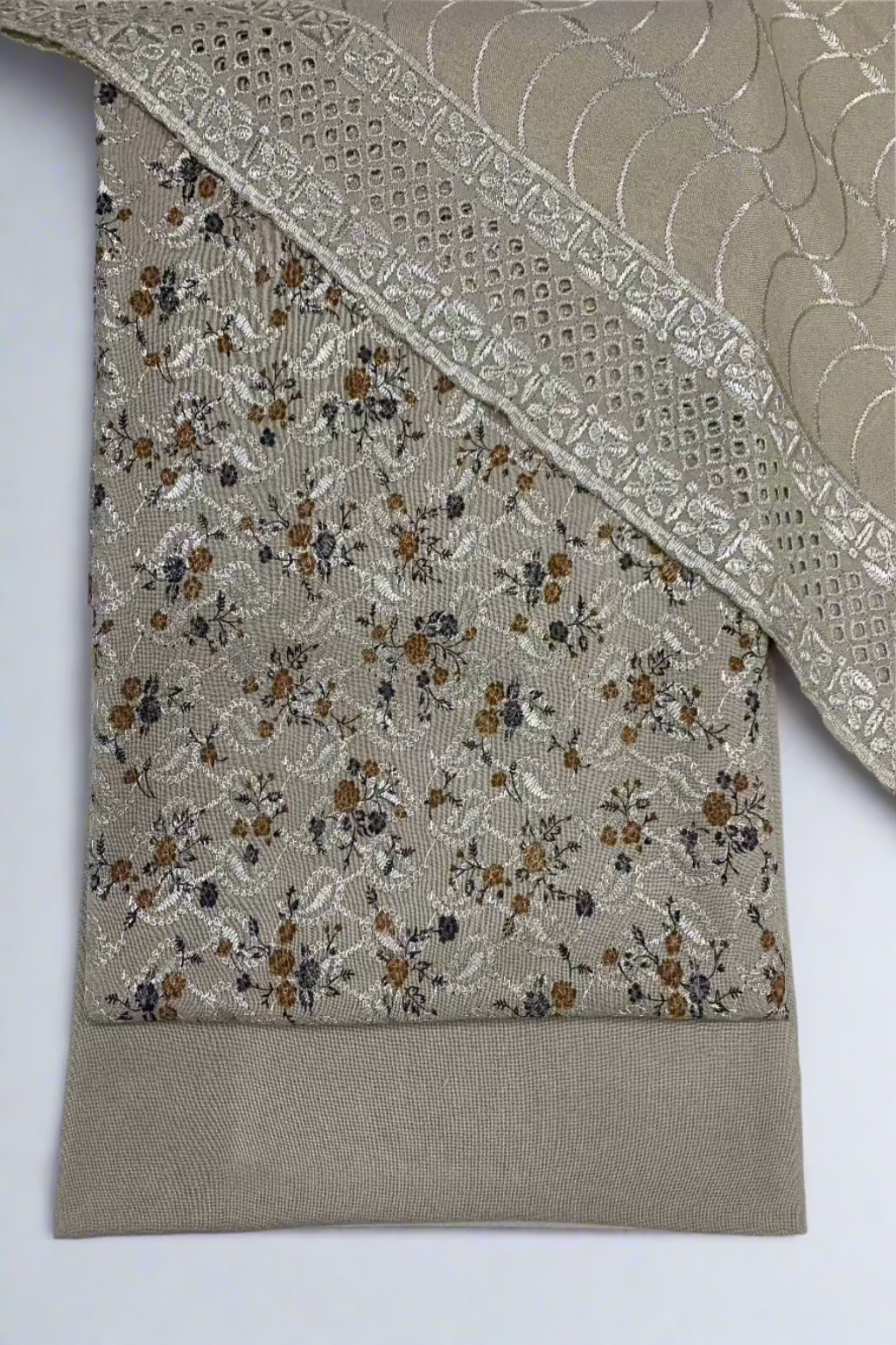 1262 Ditsy Floral Embroidered Alpine 3pc Warm Unstitched Suit