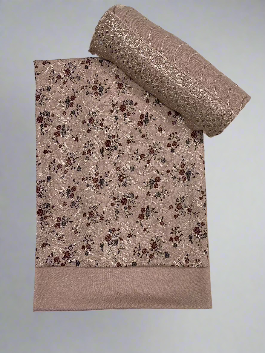 1262 Ditsy Floral Embroidered Alpine 3pc Warm Unstitched Suit