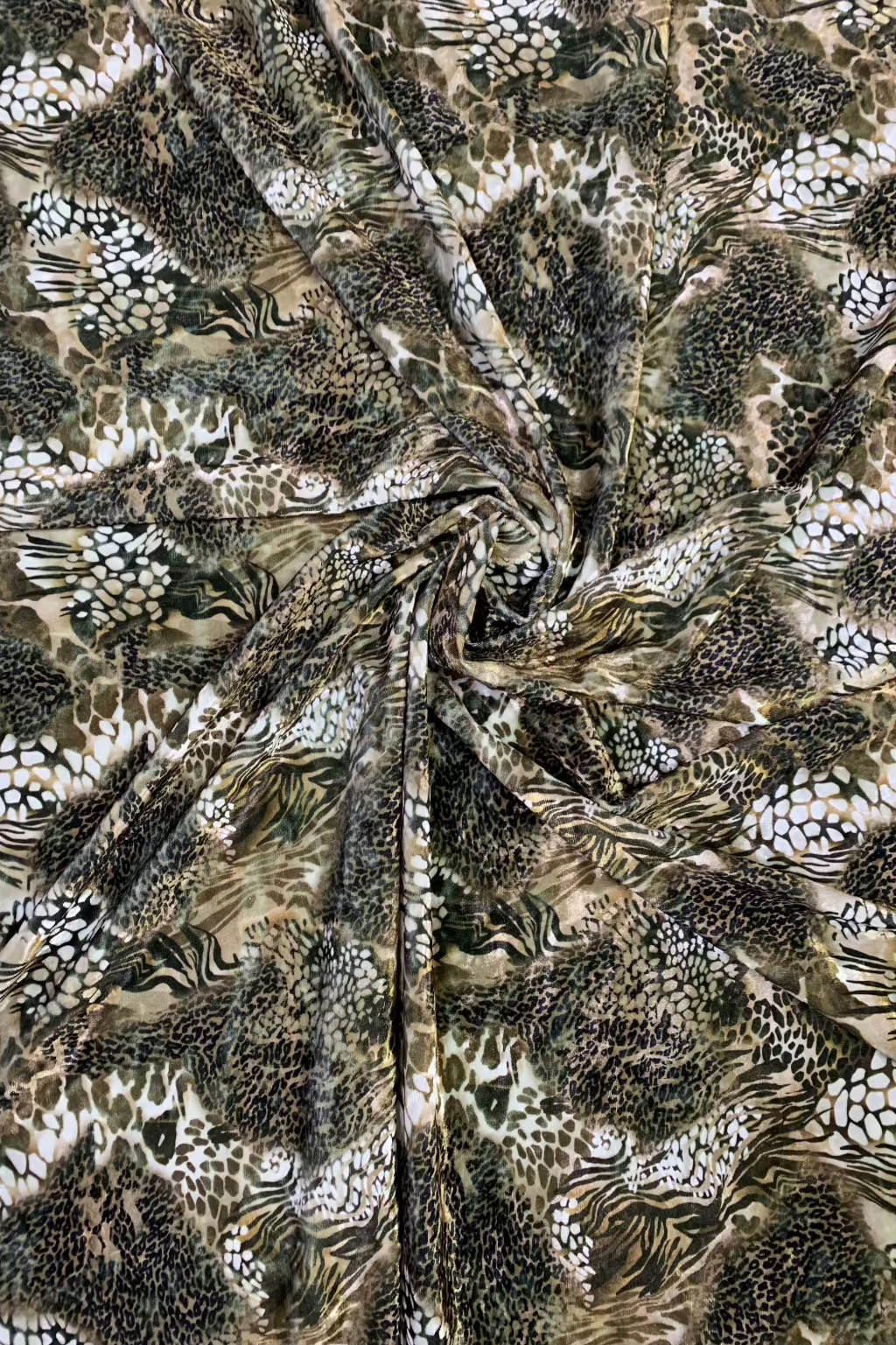 Floral Print Spandex Velvet Loose Fabric Per Metre