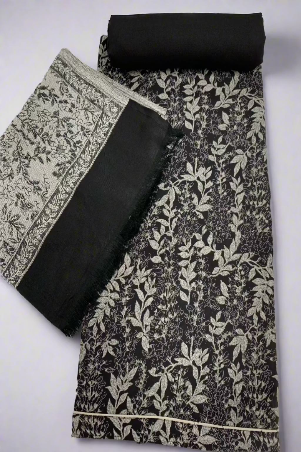 189 Leaf Print Alpine 3pc Warm Unstitched Suit