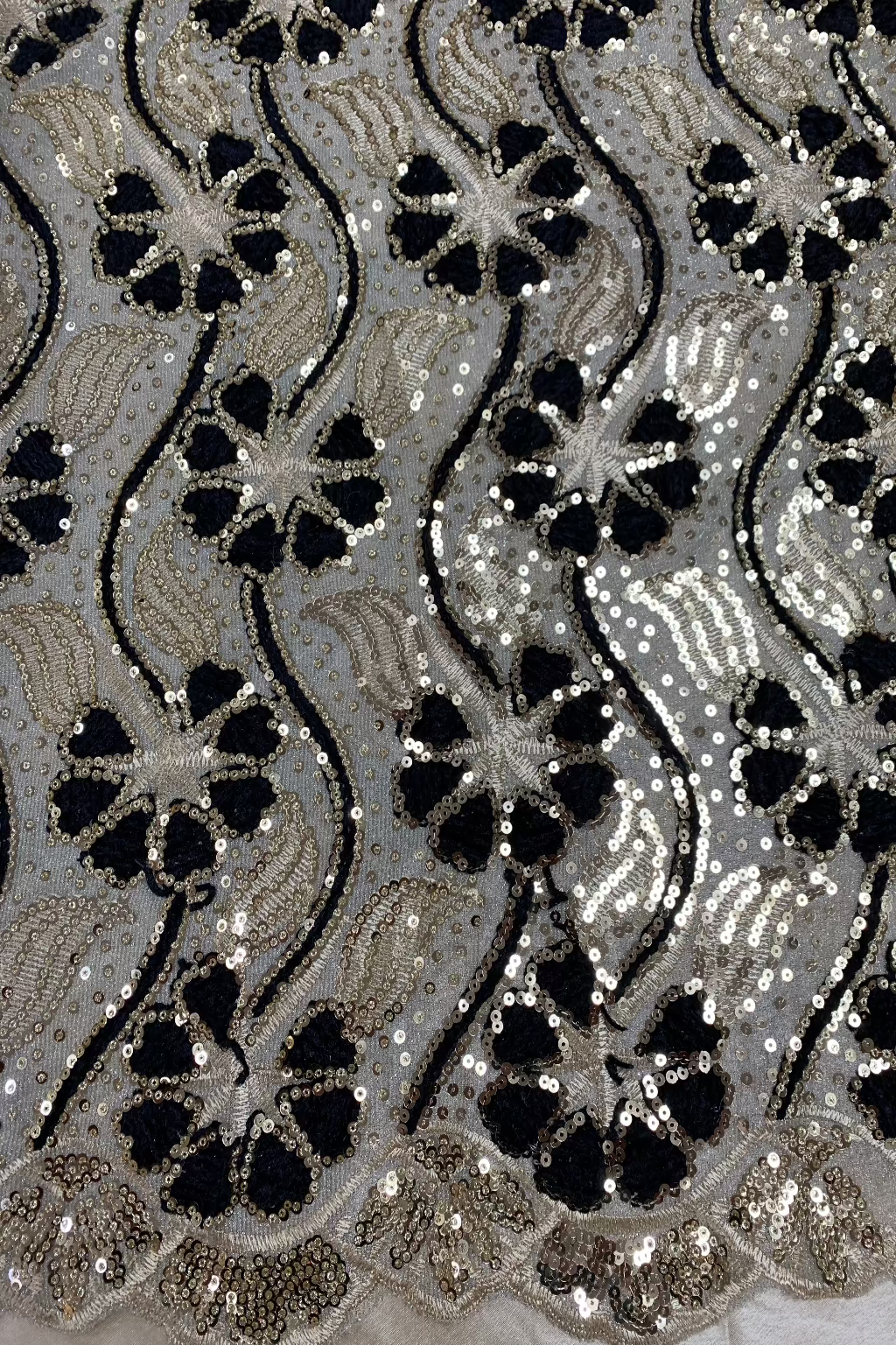 Embroidered Sequin Moonlight Loose Fabric Per Metre