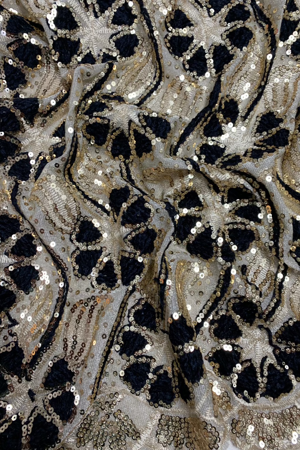 Embroidered Sequin Moonlight Loose Fabric Per Metre