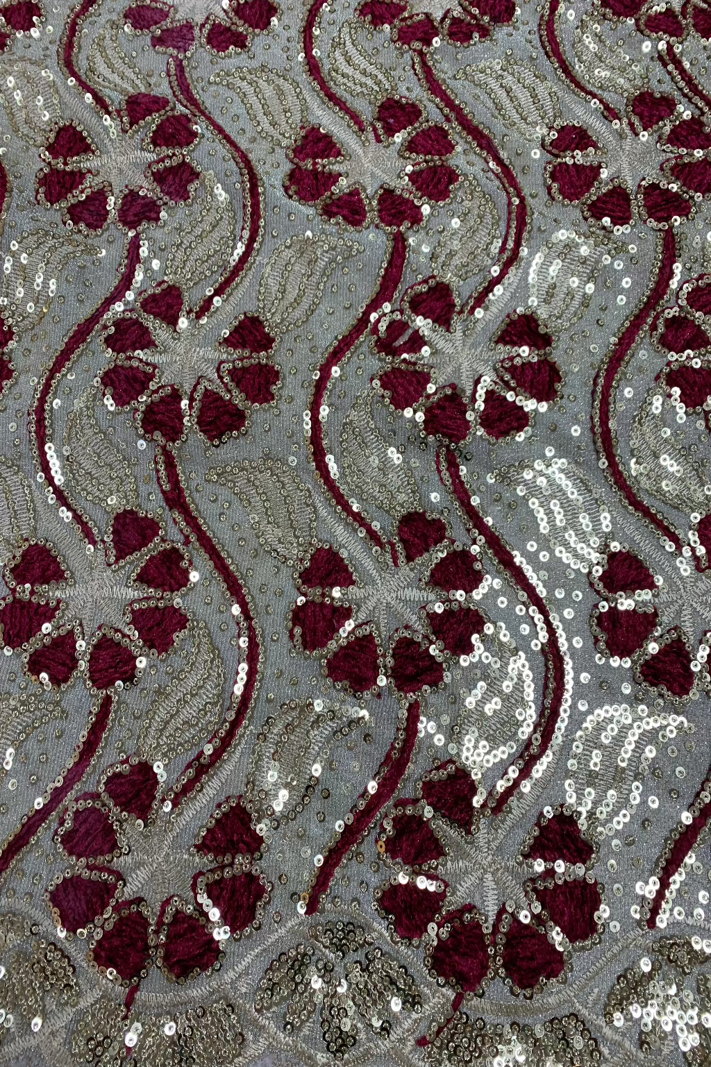 Embroidered Sequin Moonlight Loose Fabric Per Metre