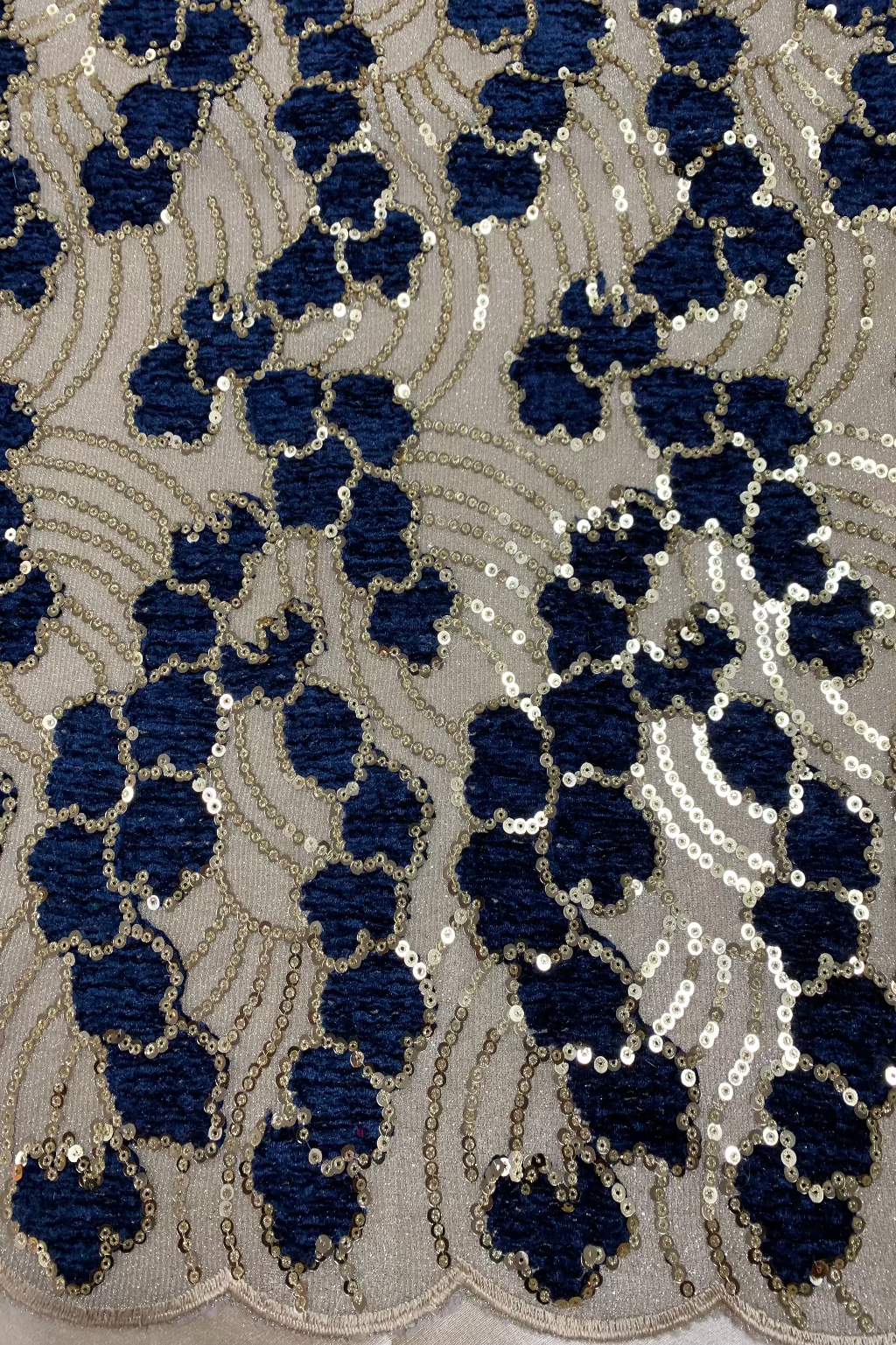 Embroidered Sequin Moonlight Loose Fabric Per Metre