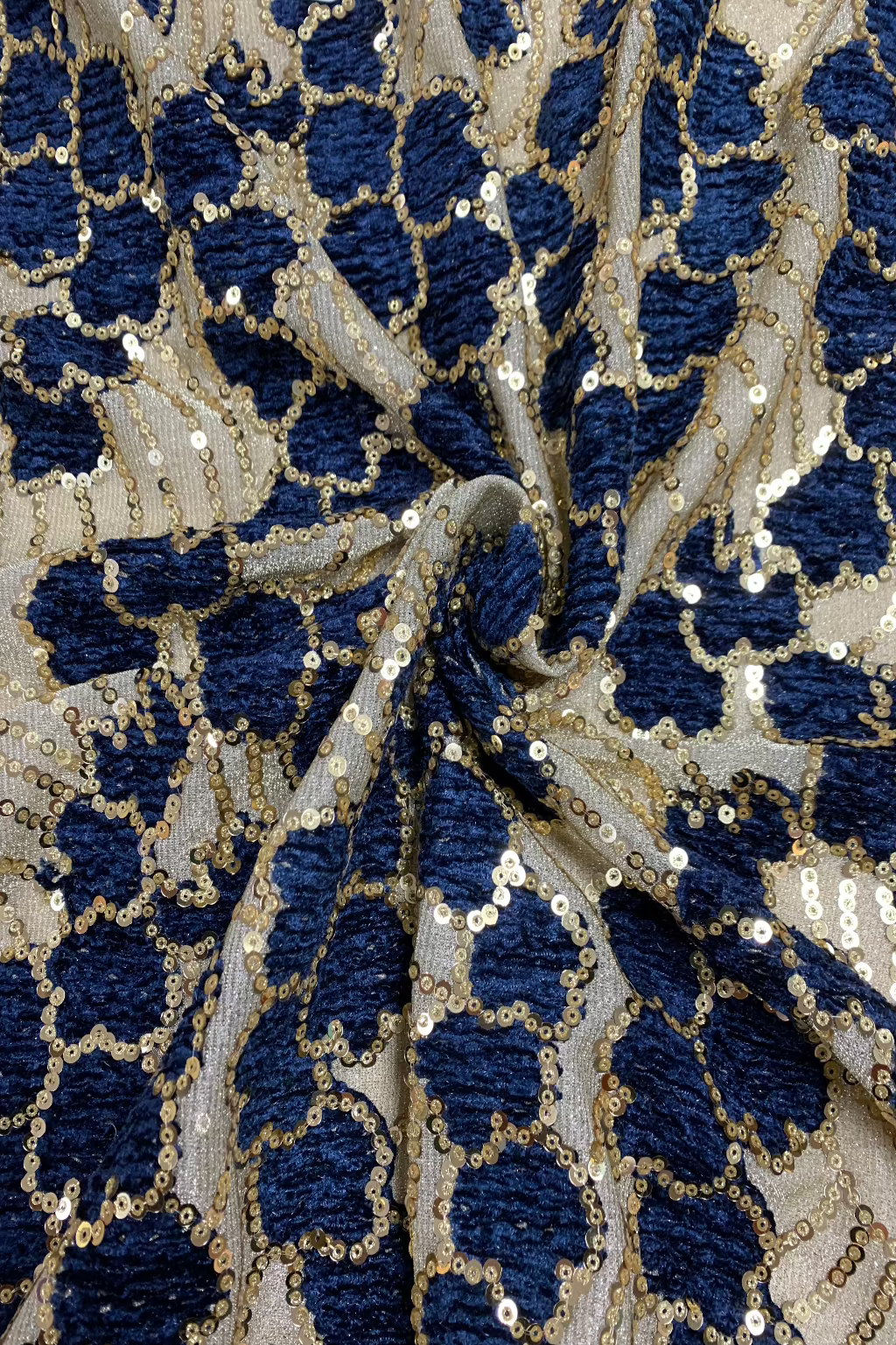 Embroidered Sequin Moonlight Loose Fabric Per Metre
