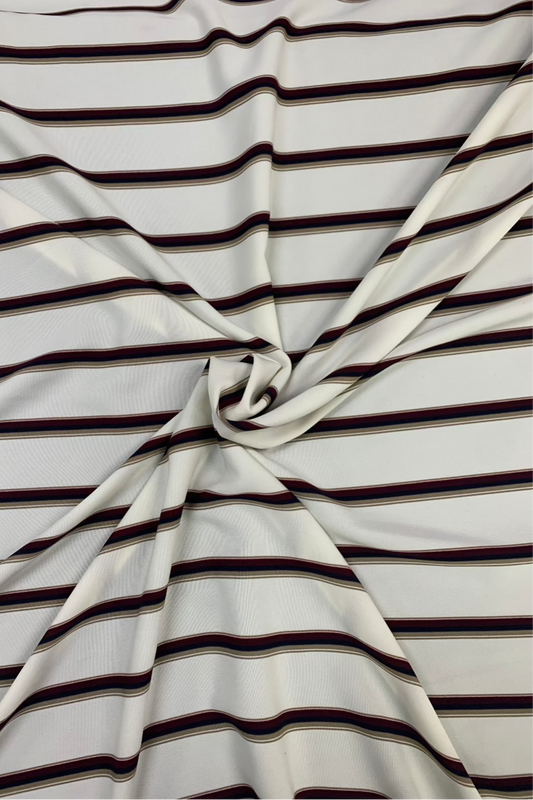 Wide Stripe Print Crepe Loose Fabric £1 Per Metre