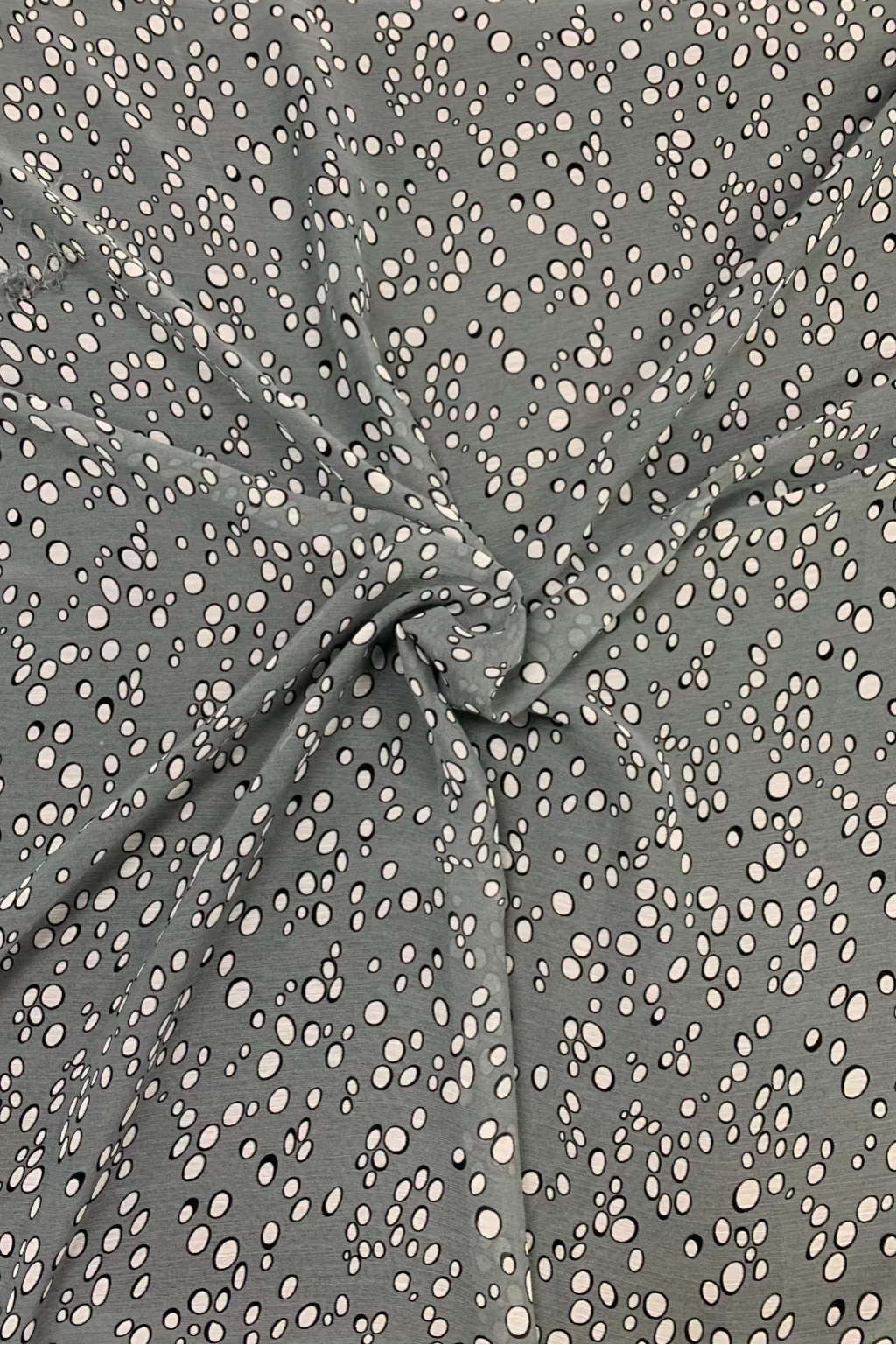 Grey Irregular Spots Print Chiffon Loose Fabric £1 Per Metre