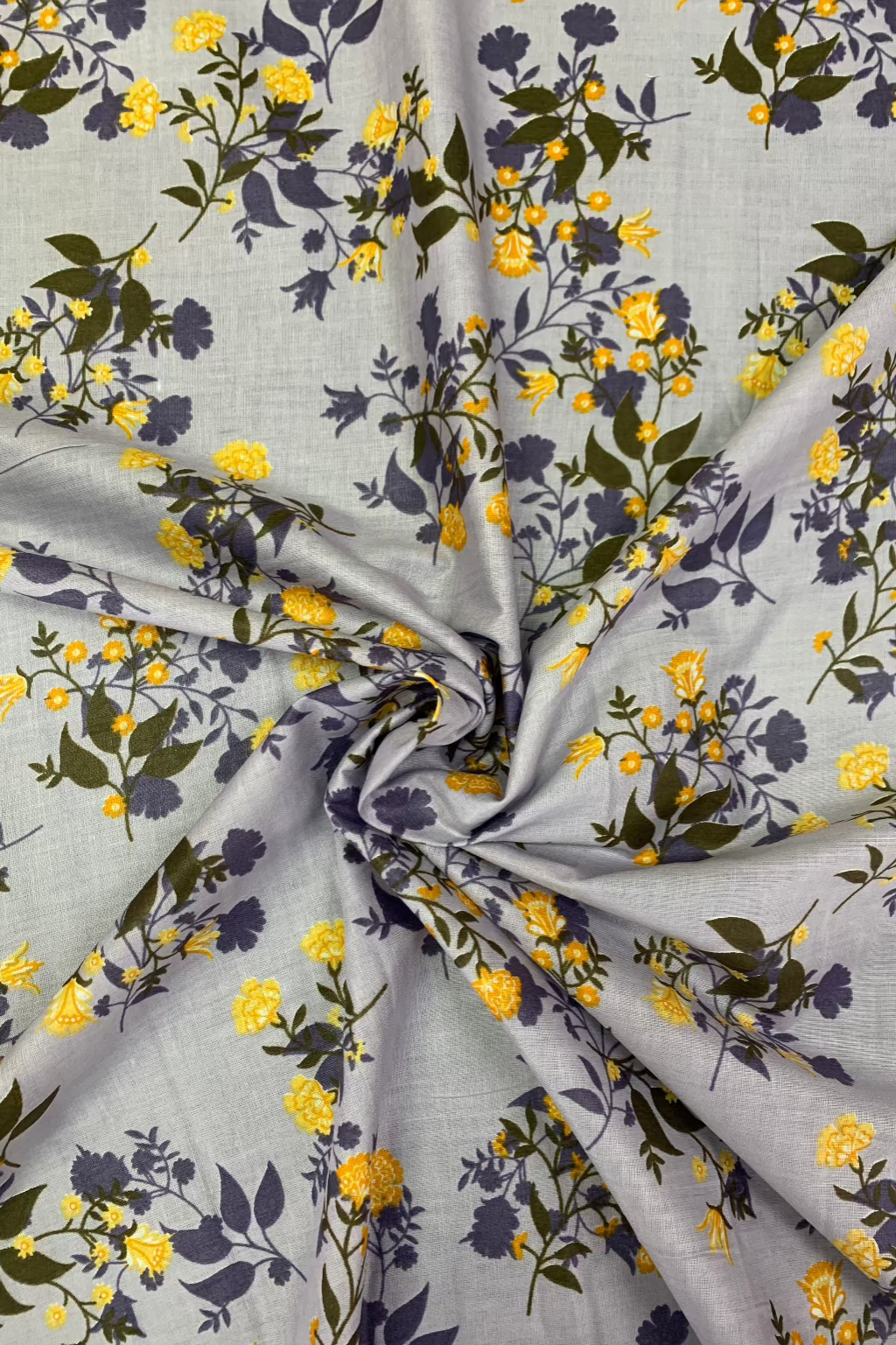 D60 Floral Bunch Print Polycotton Loose Fabric Per Metre