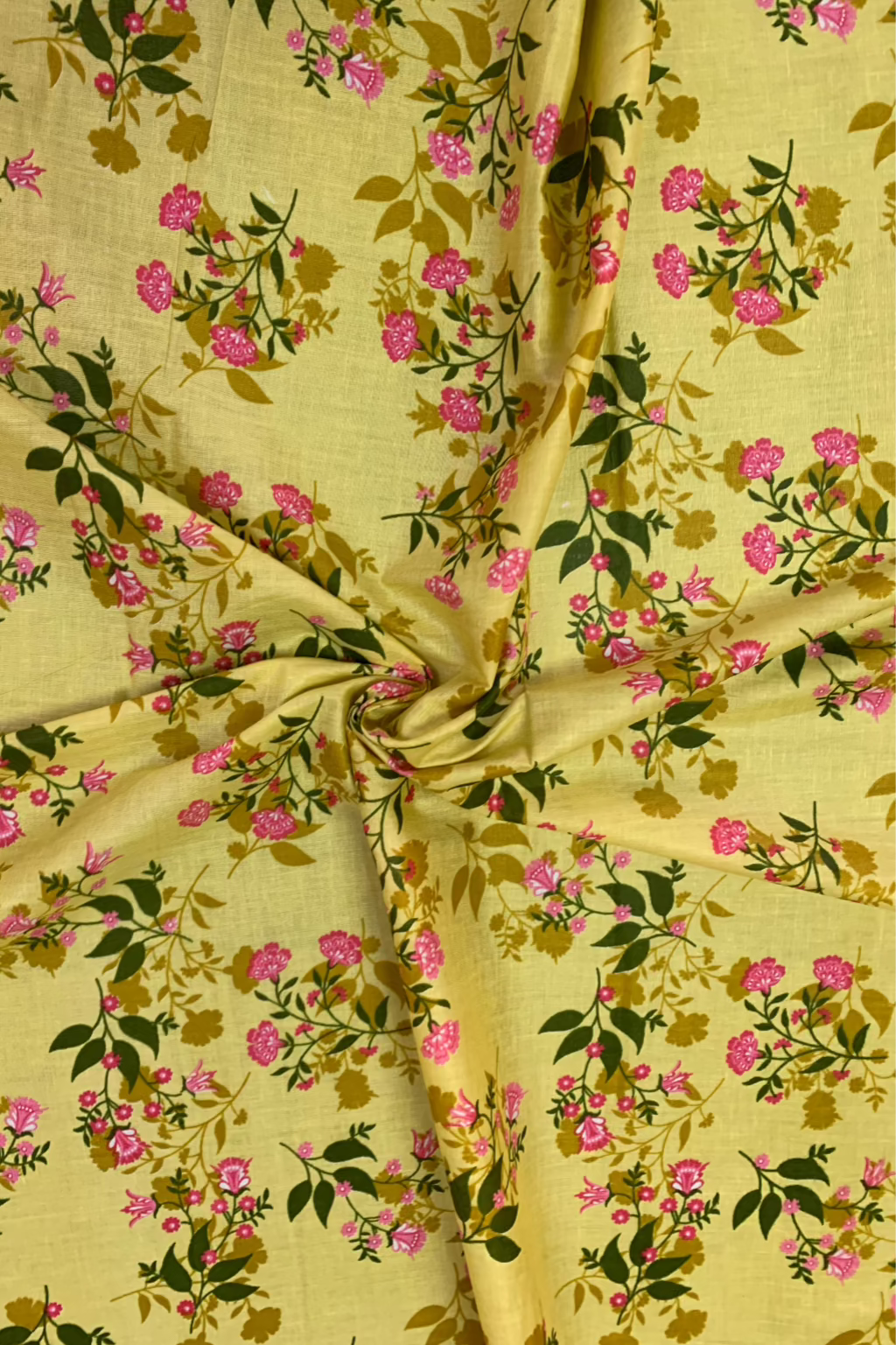 D60 Floral Bunch Print Polycotton Loose Fabric Per Metre