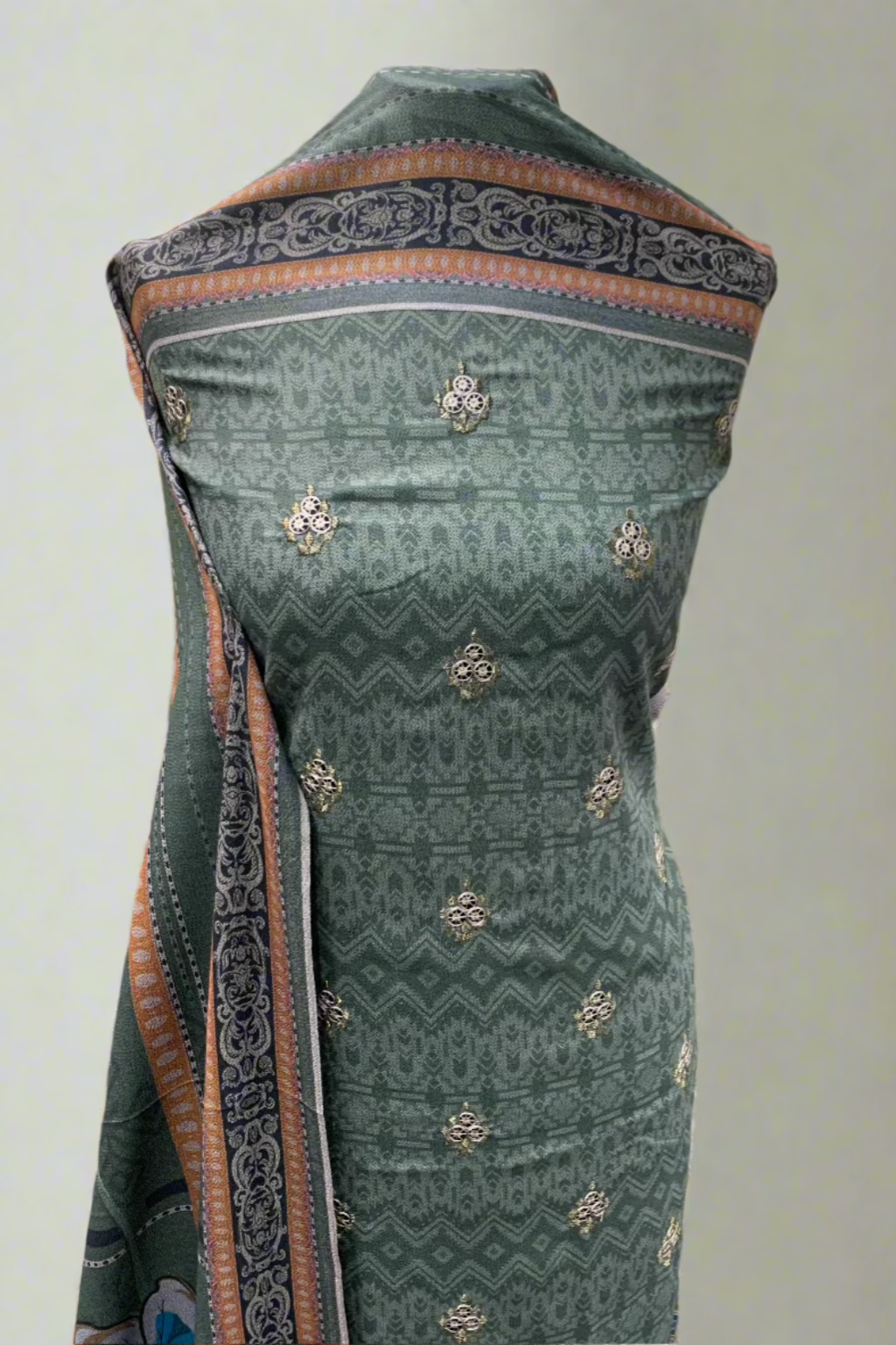 NF1 Floral Embroidery Printed Alpine 3pc Unstitched Warm Suit