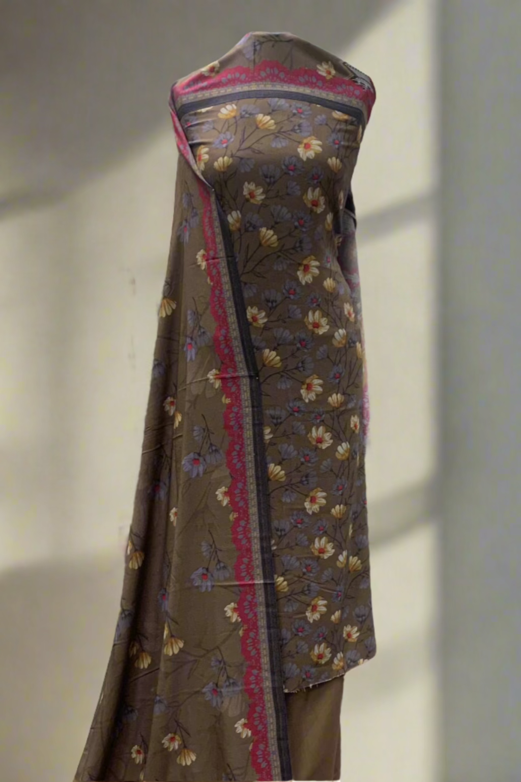 NF1 Floral Embroidery Printed Alpine 3pc Unstitched Warm Suit