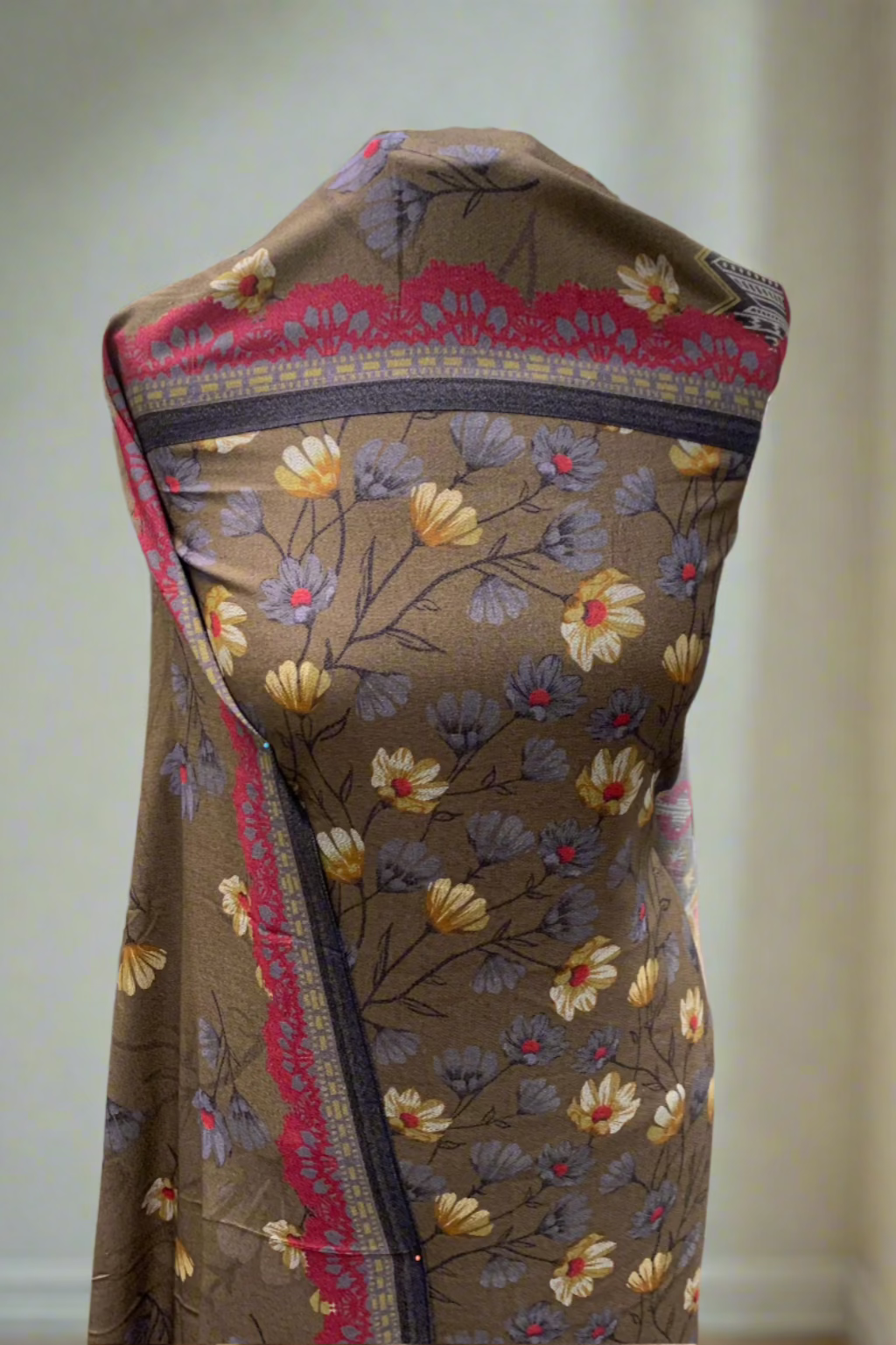NF1 Floral Embroidery Printed Alpine 3pc Unstitched Warm Suit