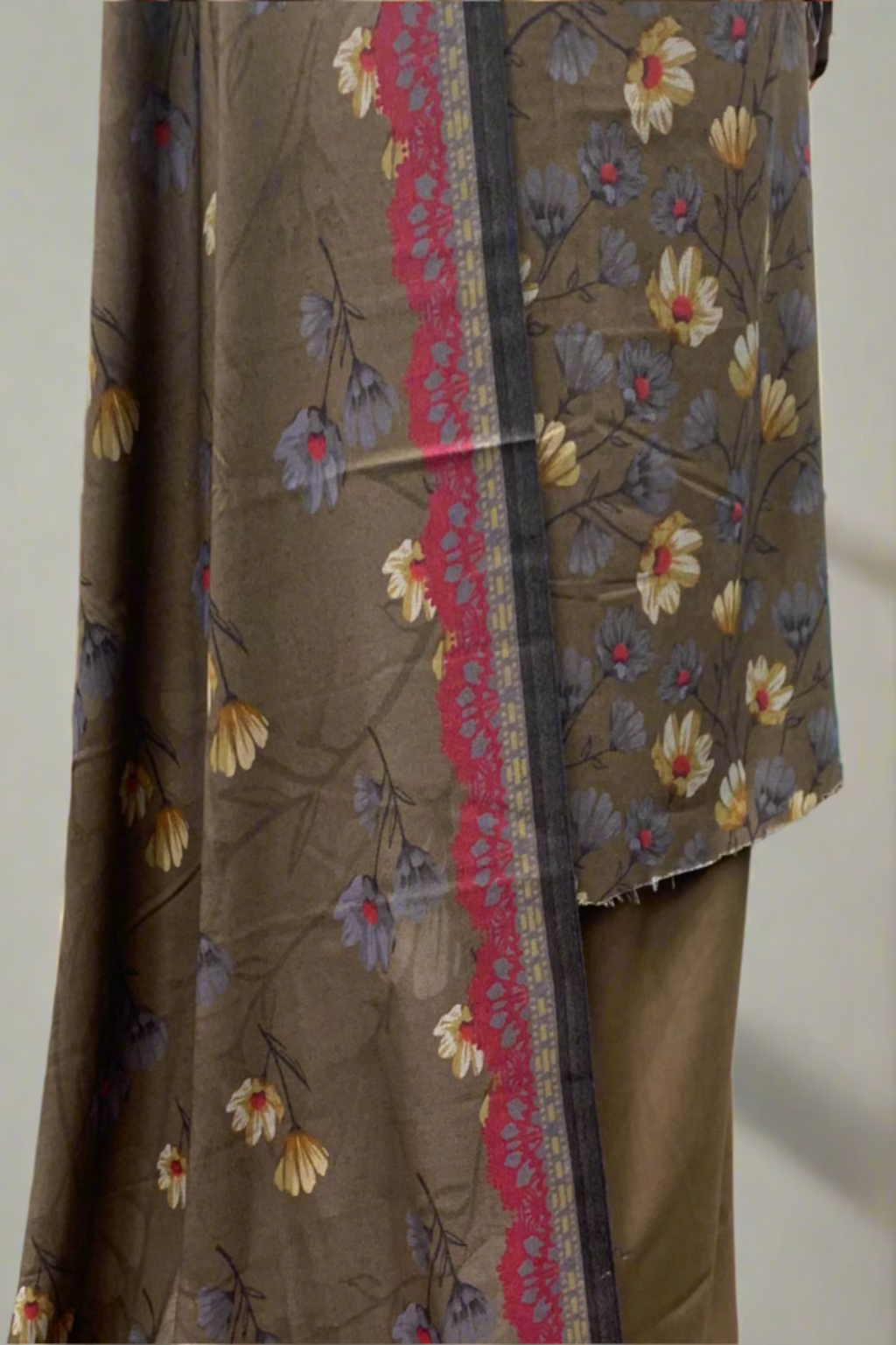 NF1 Floral Embroidery Printed Alpine 3pc Unstitched Warm Suit