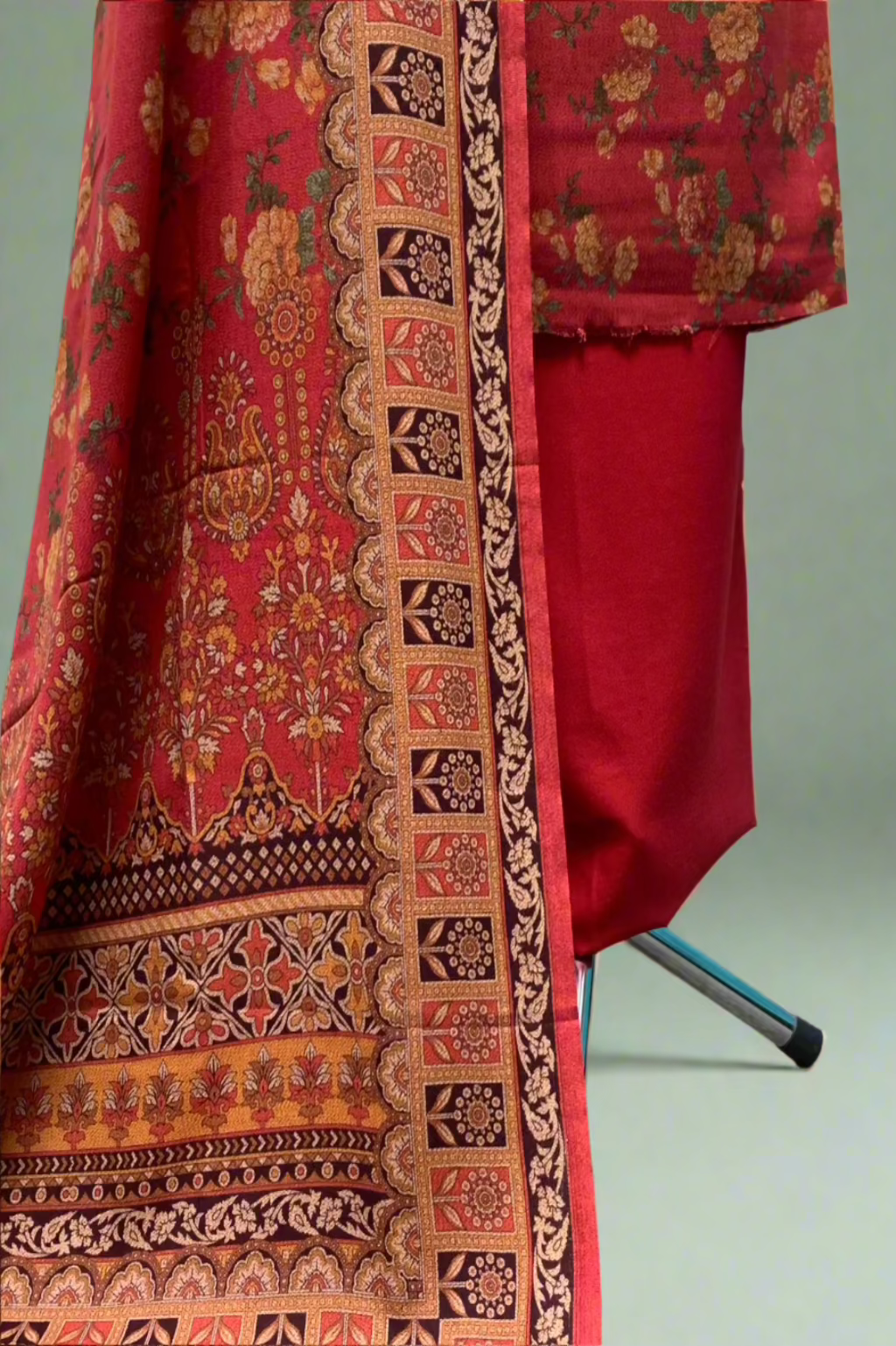 NF1 Floral Embroidery Printed Alpine 3pc Unstitched Warm Suit