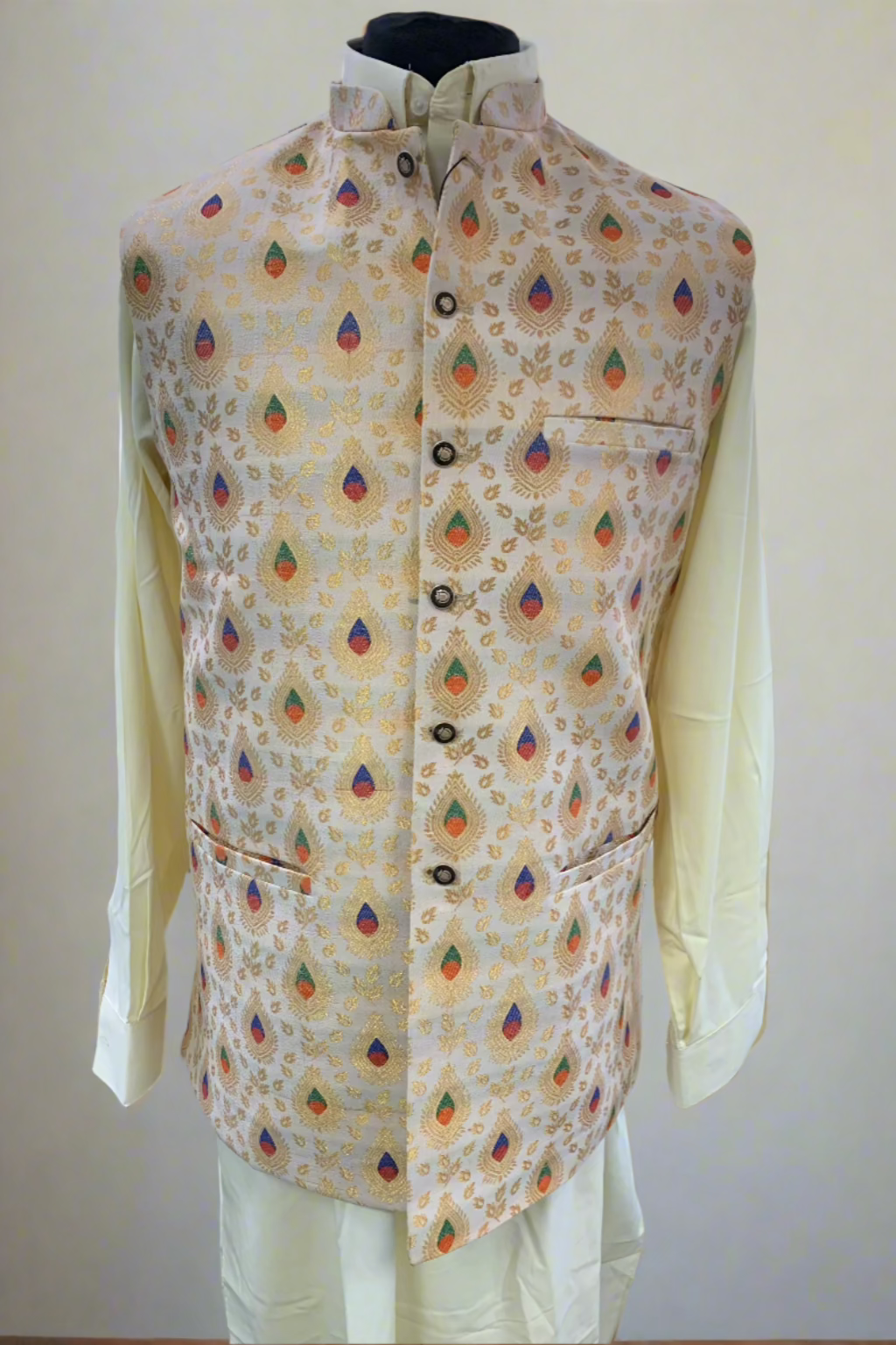 MW2 Multicolour Men's Fashion Banarsi Waistcoat