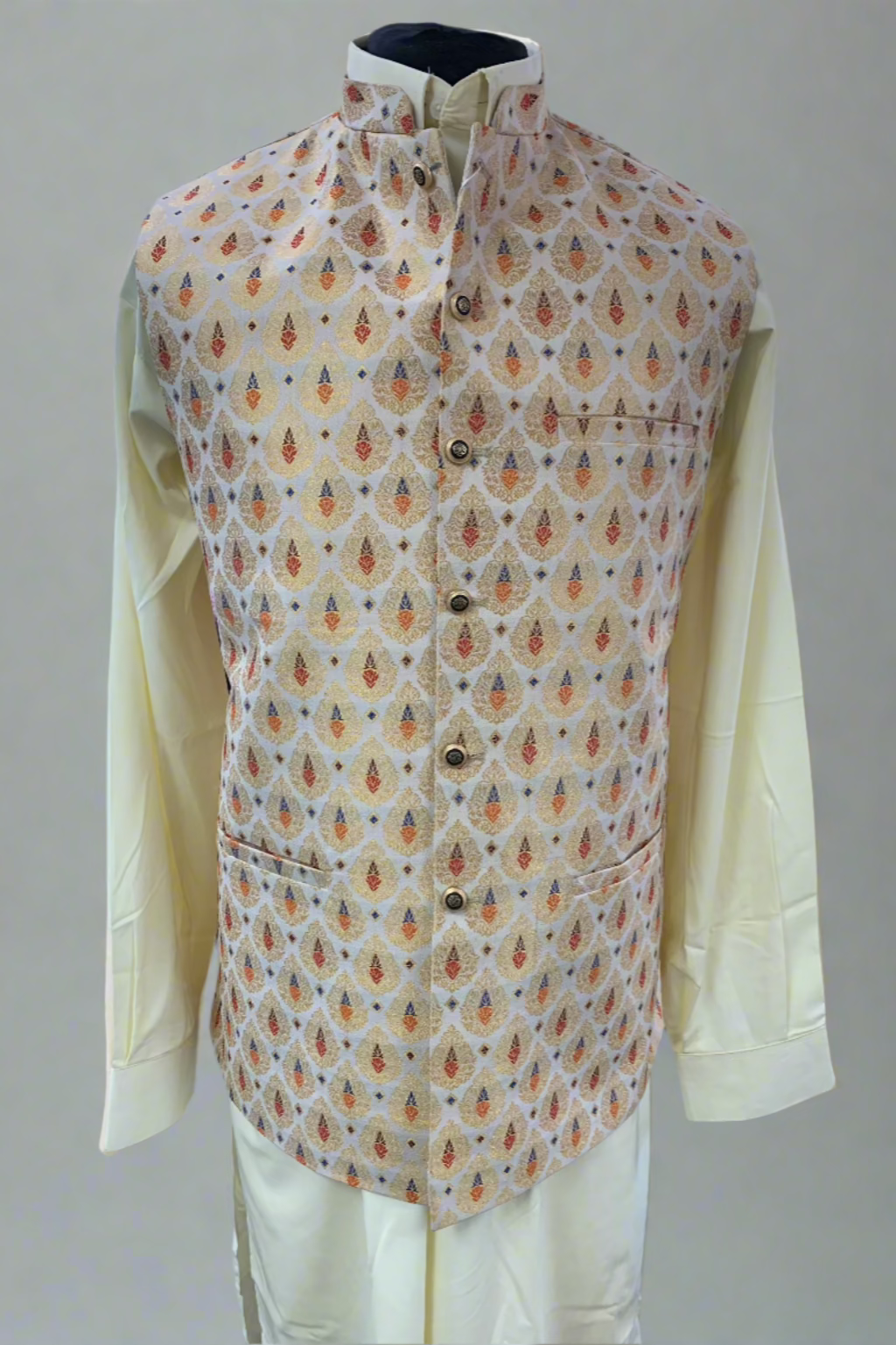 MW2 Multicolour Men's Fashion Banarsi Waistcoat