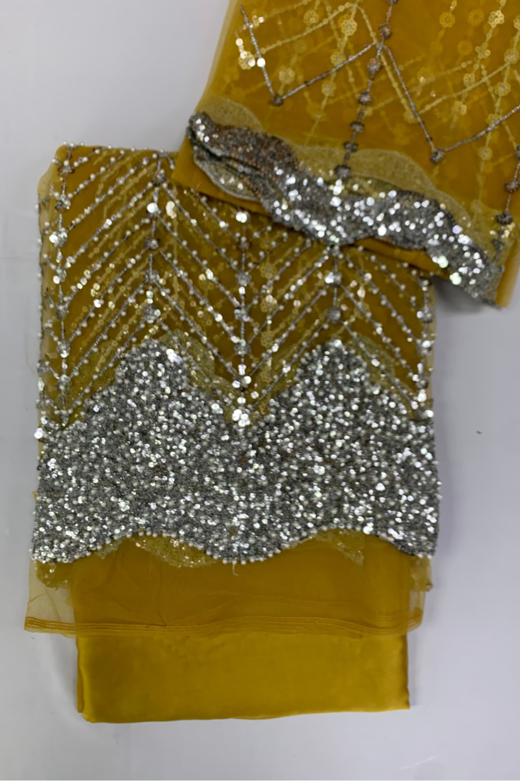 2200 Pearls & Sequin 4pc Net Heavy Party Suit