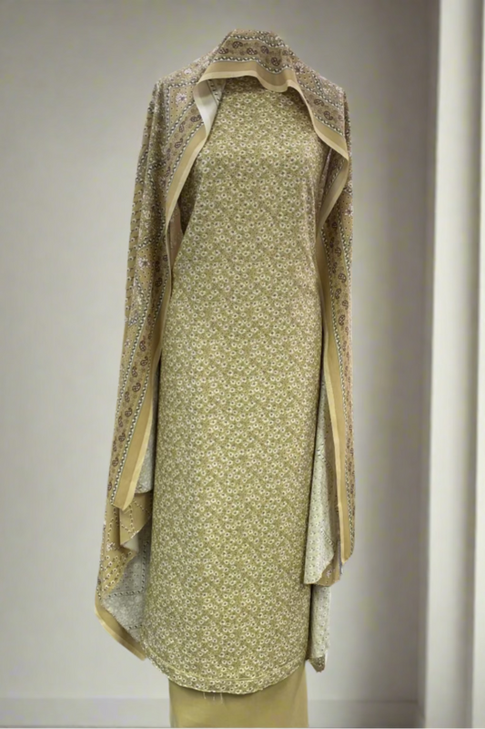 138 Ditsy Floral Print 3pc Warm Alpine Unstitched Suit