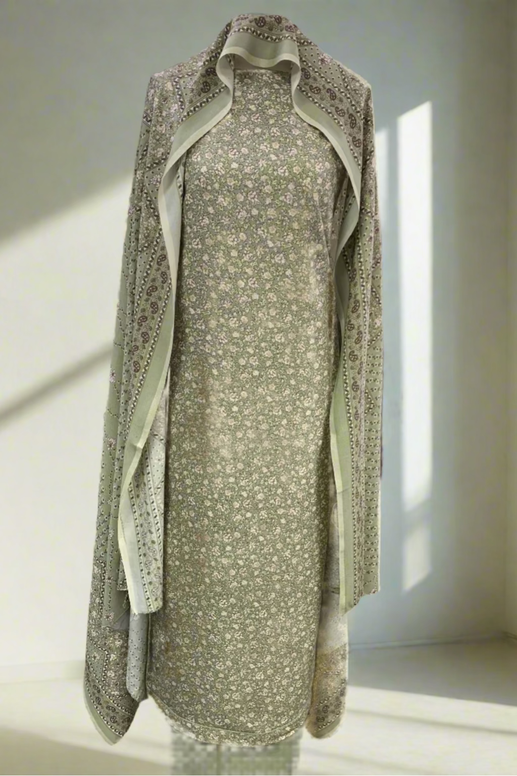139 Ditsy Floral Print 3pc Warm Alpine Unstitched Suit