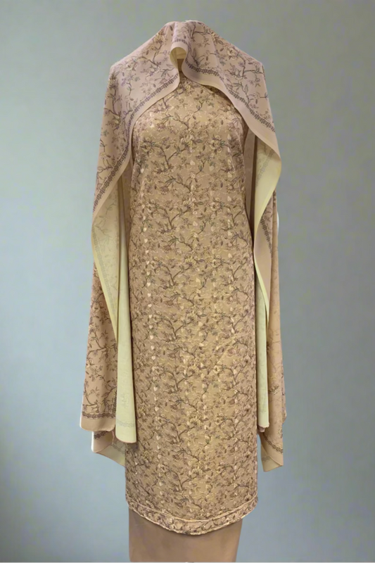 163 Flower Print Embroidered 3pc Warm Alpine Unstitched Suit