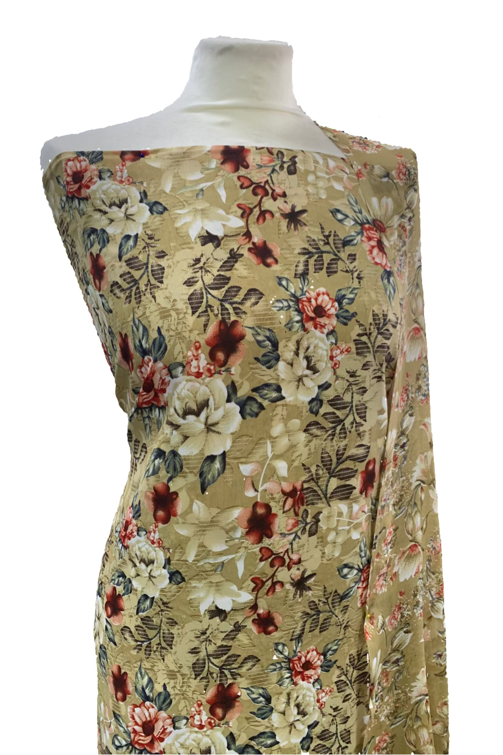 D166 Floral Print 3pc Unstitched Crepe Suit (Copy)