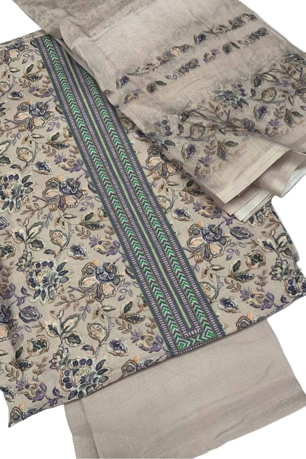 VASTRAKALAA Floral Print Unstitched 3pc Cotton Suit