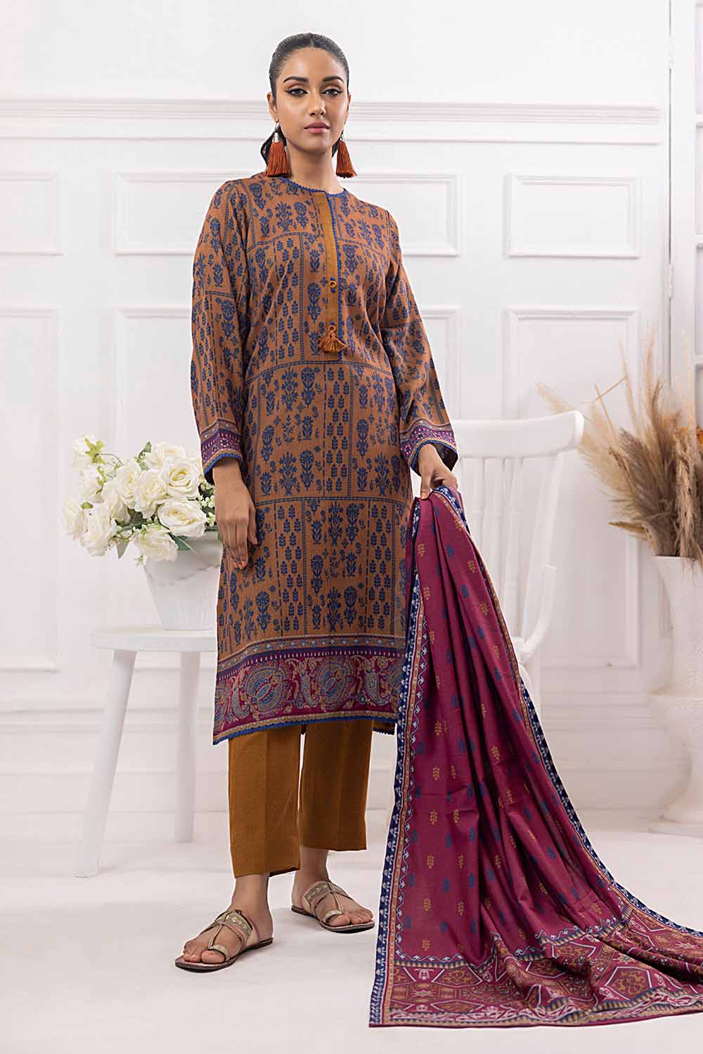 Printed Dhanak Salwar Kameez Suit Gul Ahmed WNS-32175 B
