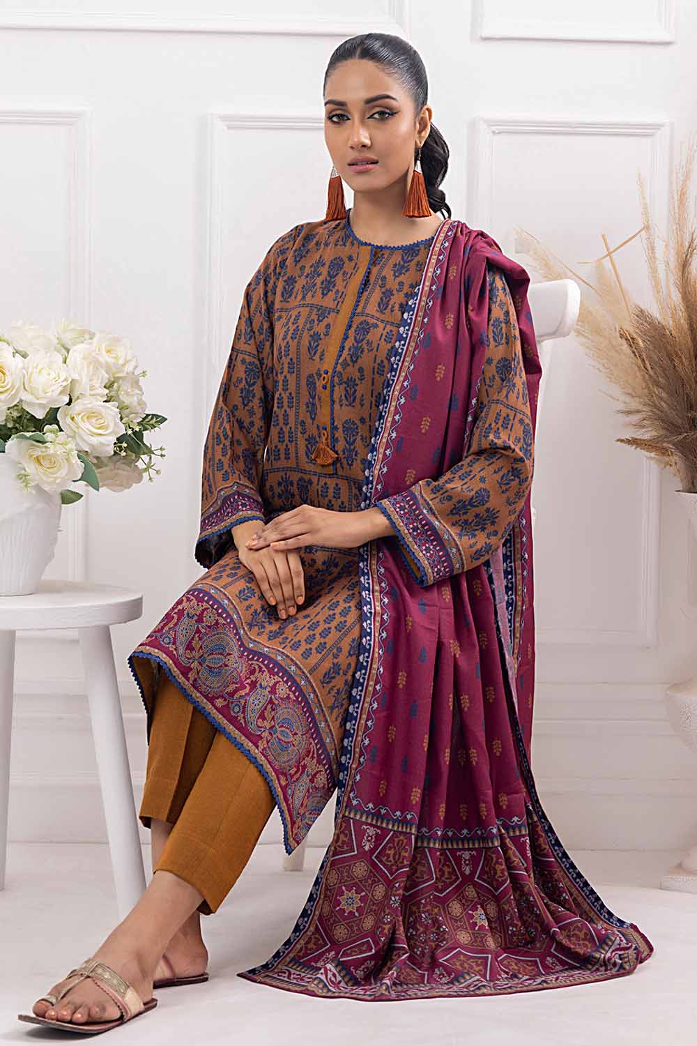 Printed Dhanak Salwar Kameez Suit Gul Ahmed WNS-32175 B