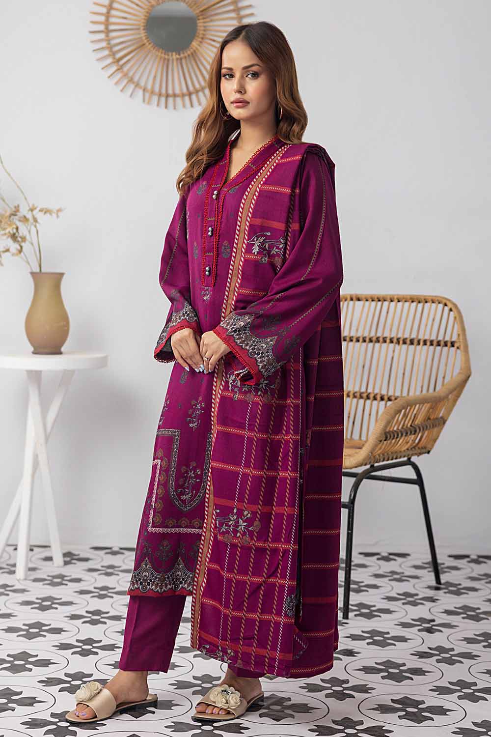 Printed Dhanak Salwar Kameez Suit Gul Ahmed WNS-32185 A
