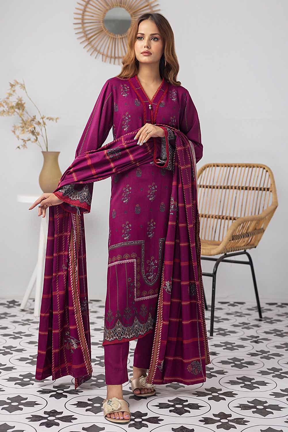 Printed Dhanak Salwar Kameez Suit Gul Ahmed WNS-32185 A