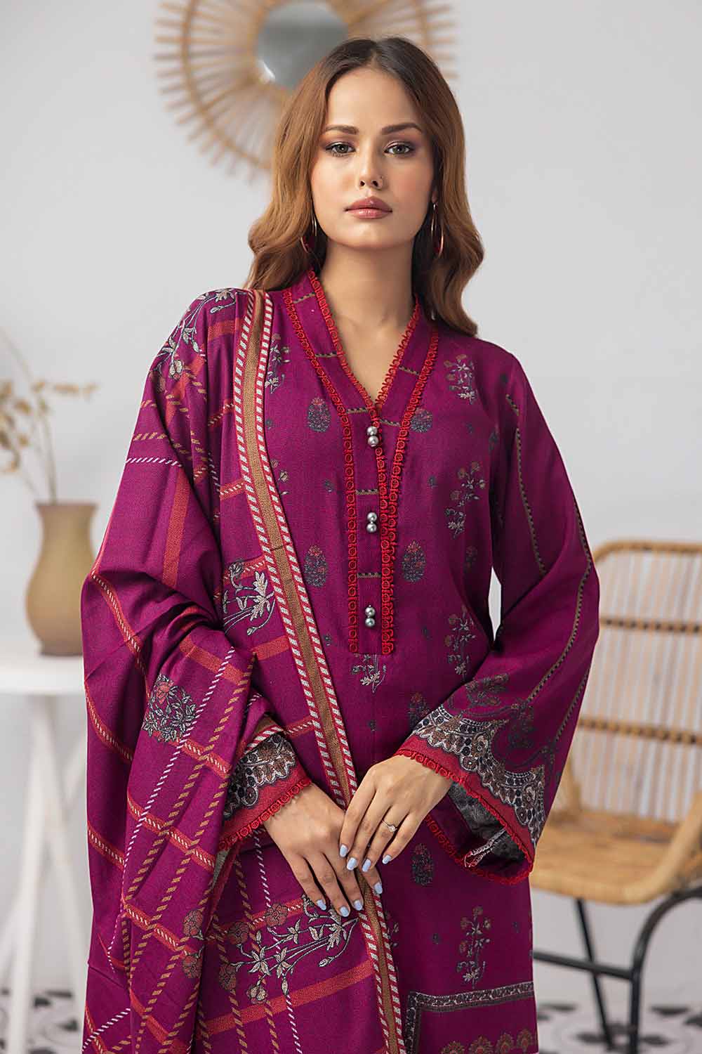 Printed Dhanak Salwar Kameez Suit Gul Ahmed WNS-32185 A
