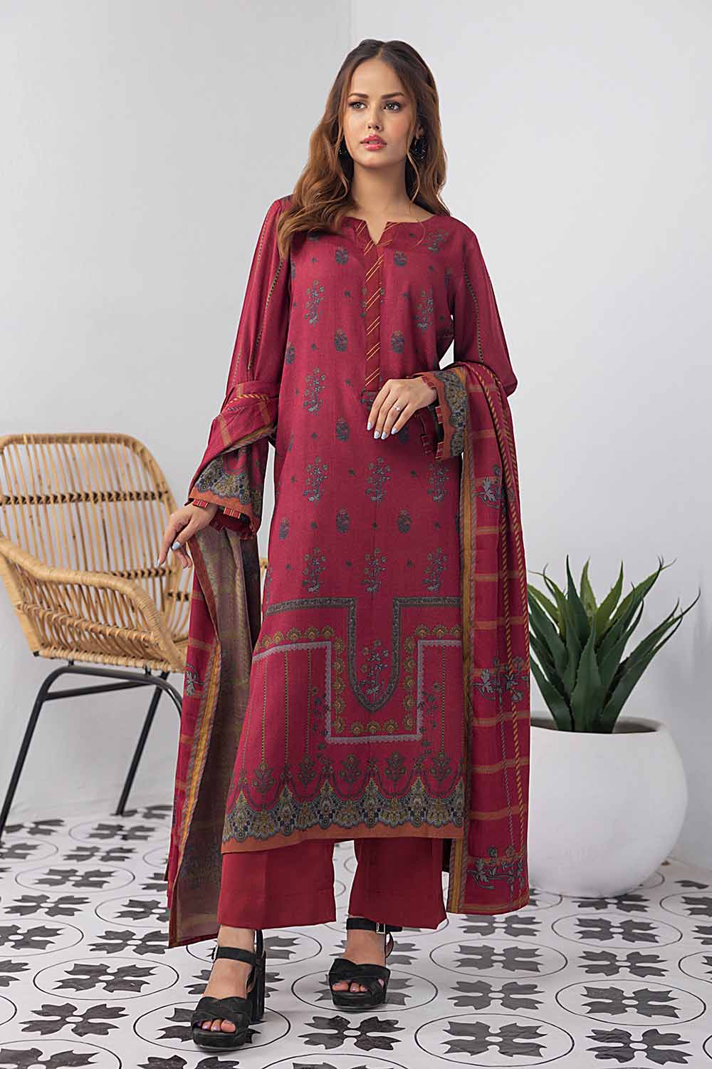 Printed Dhanak Salwar Kameez Suit Gul Ahmed WNS-32185 B