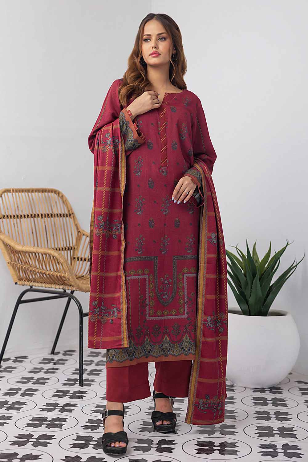 Printed Dhanak Salwar Kameez Suit Gul Ahmed WNS-32185 B