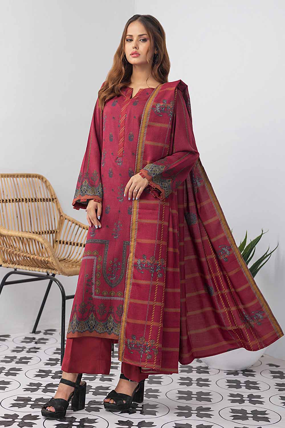 Printed Dhanak Salwar Kameez Suit Gul Ahmed WNS-32185 B
