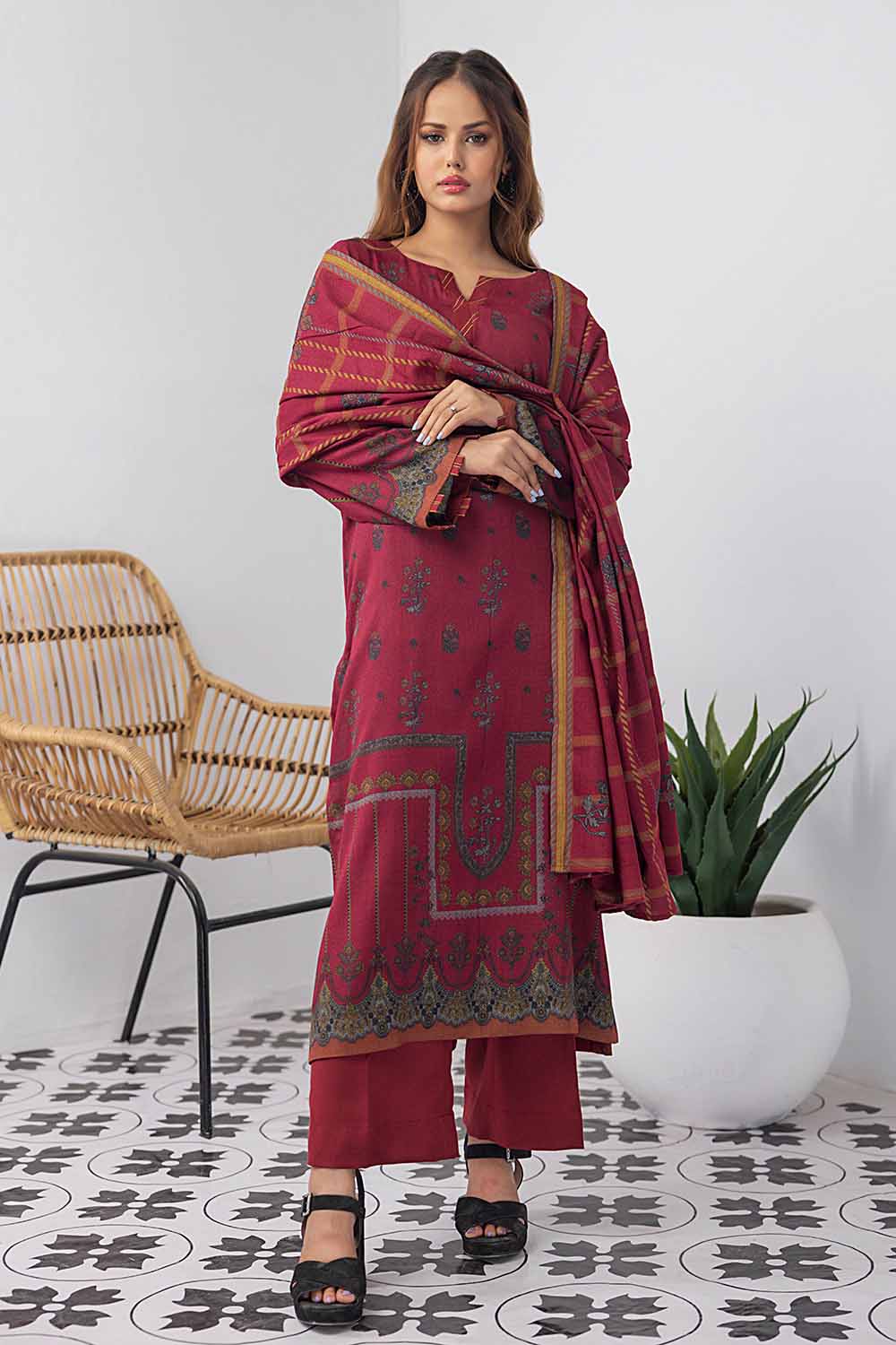 Printed Dhanak Salwar Kameez Suit Gul Ahmed WNS-32185 B