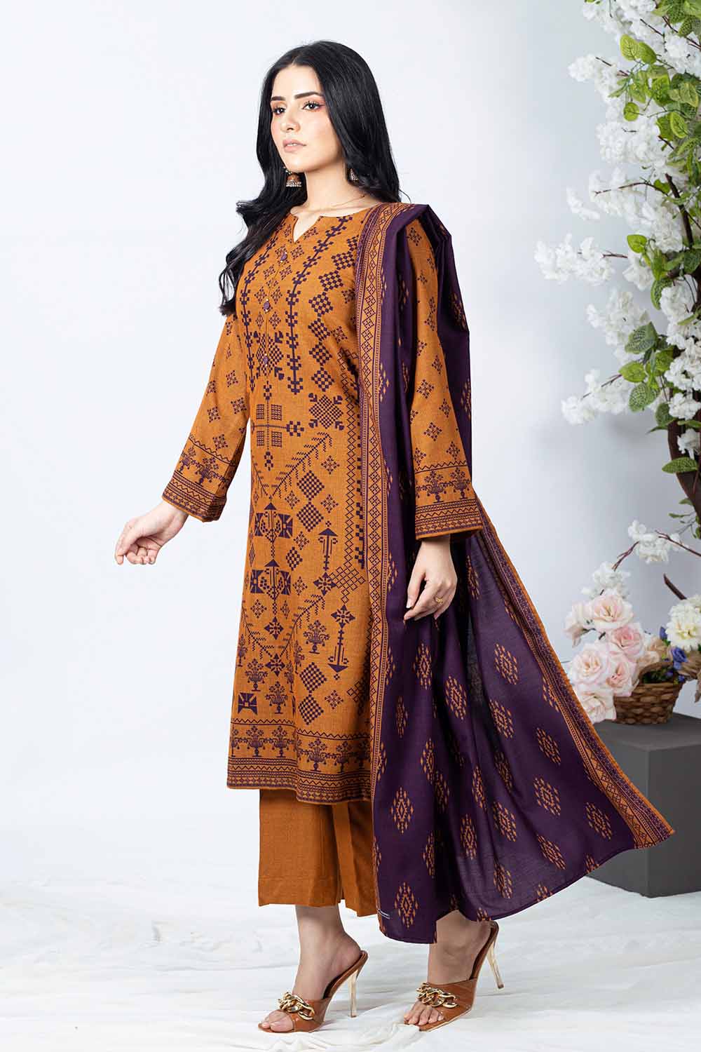 Printed Dhanak Salwar Kameez Suit Gul Ahmed WNS-32188 A