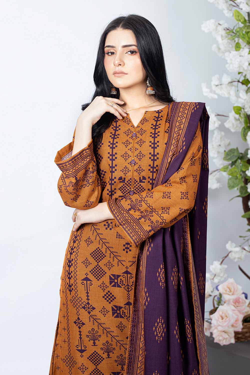 Printed Dhanak Salwar Kameez Suit Gul Ahmed WNS-32188 A