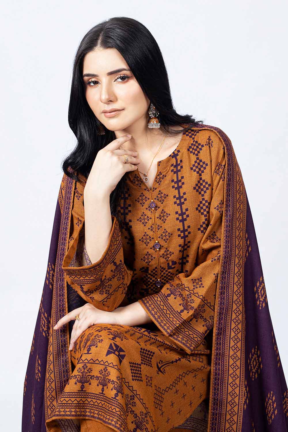 Printed Dhanak Salwar Kameez Suit Gul Ahmed WNS-32188 A