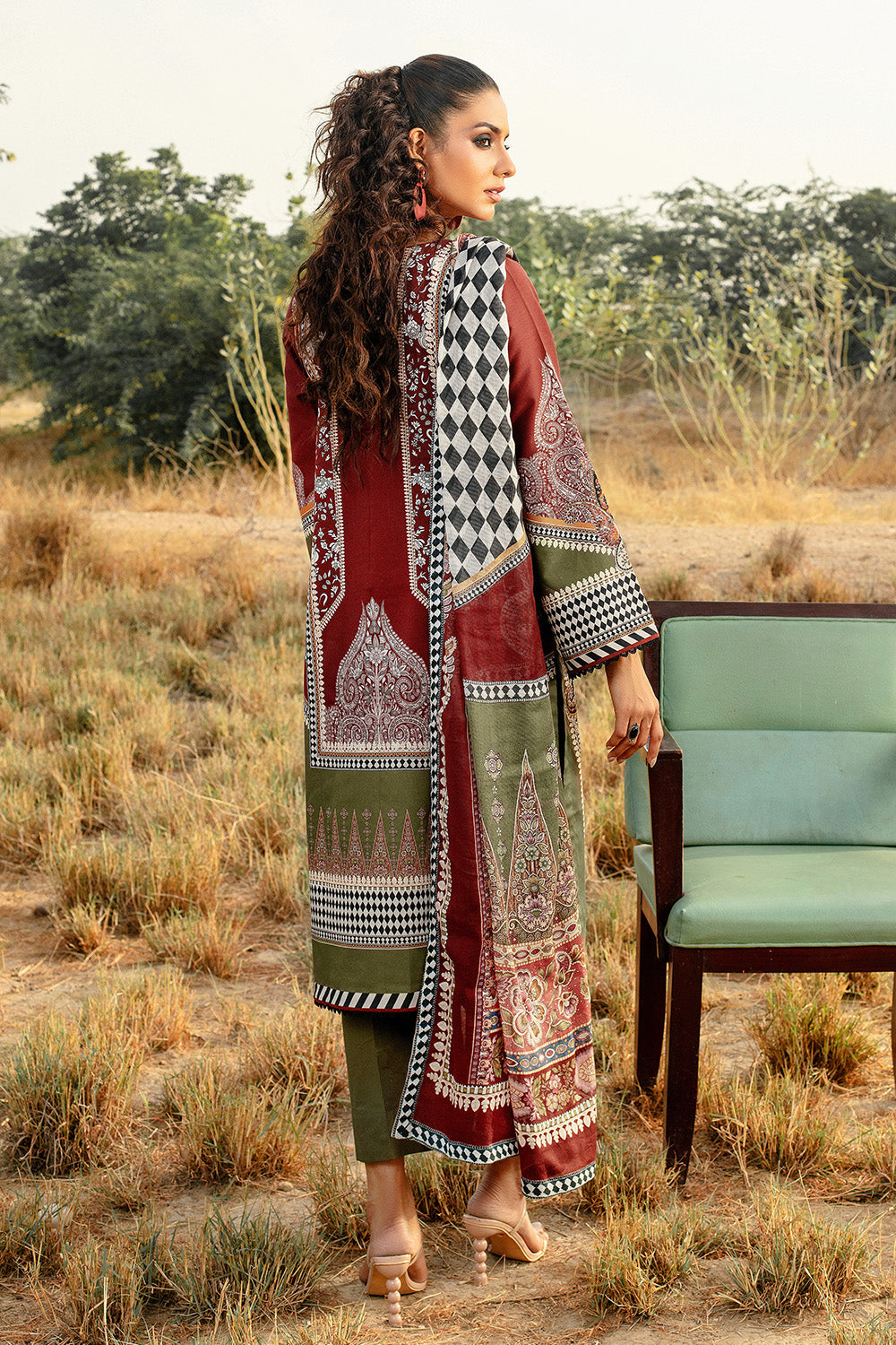 Unstitched Digital Printed Cotton Net Salwar Kameez Suit Gul Ahmed CD-32002
