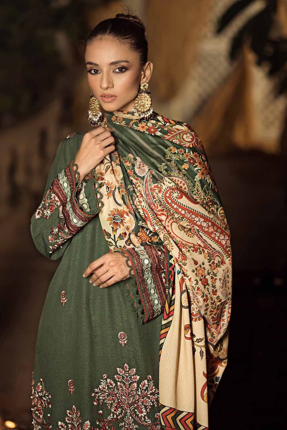 Unstitched Digital Printed Karandi Salwar Kameez Suit Gul Ahmed AY-32018