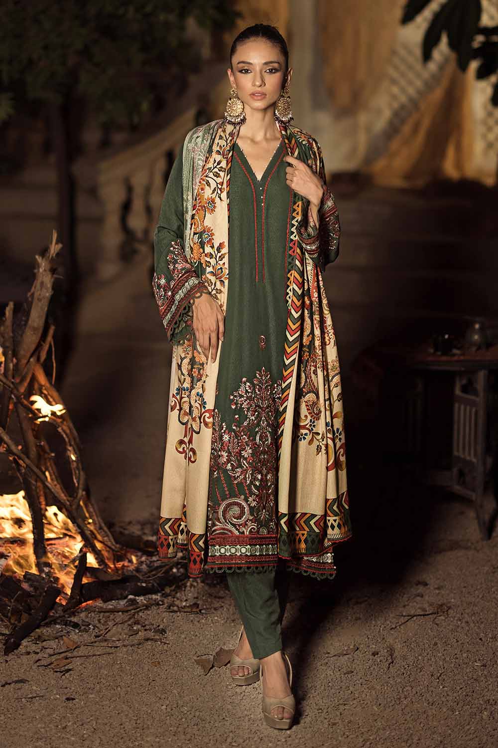 Unstitched Digital Printed Karandi Salwar Kameez Suit Gul Ahmed AY-32018