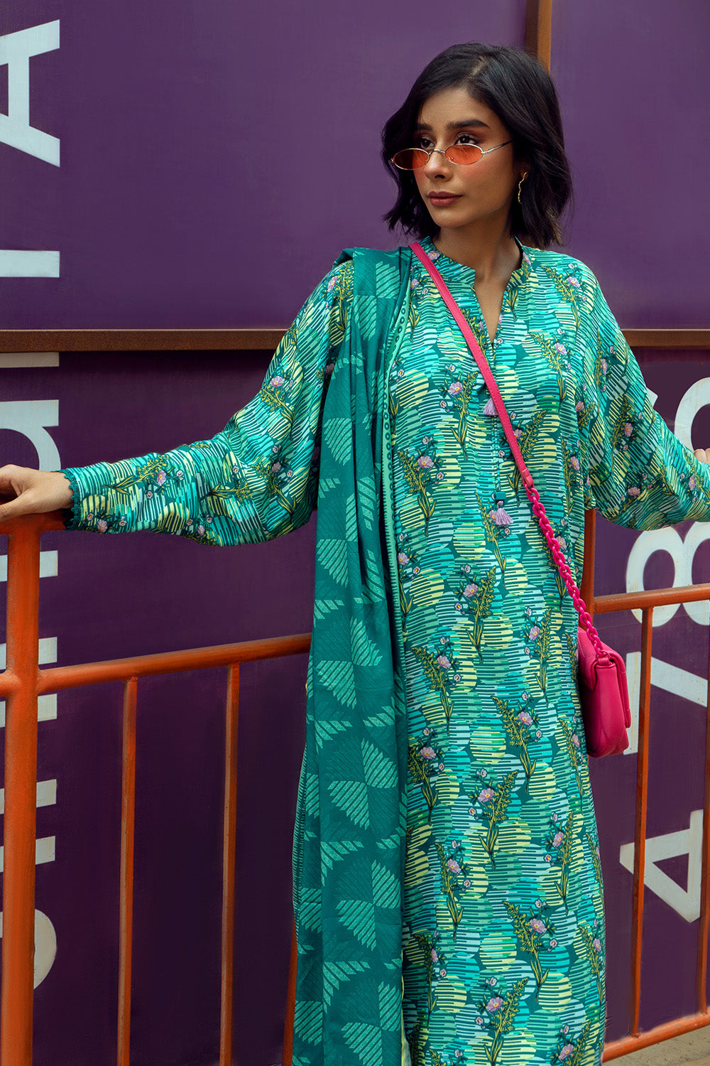 Unstitched Digital Printed Linen Salwar Kameez Suit Gul Ahmed LT-32009 A