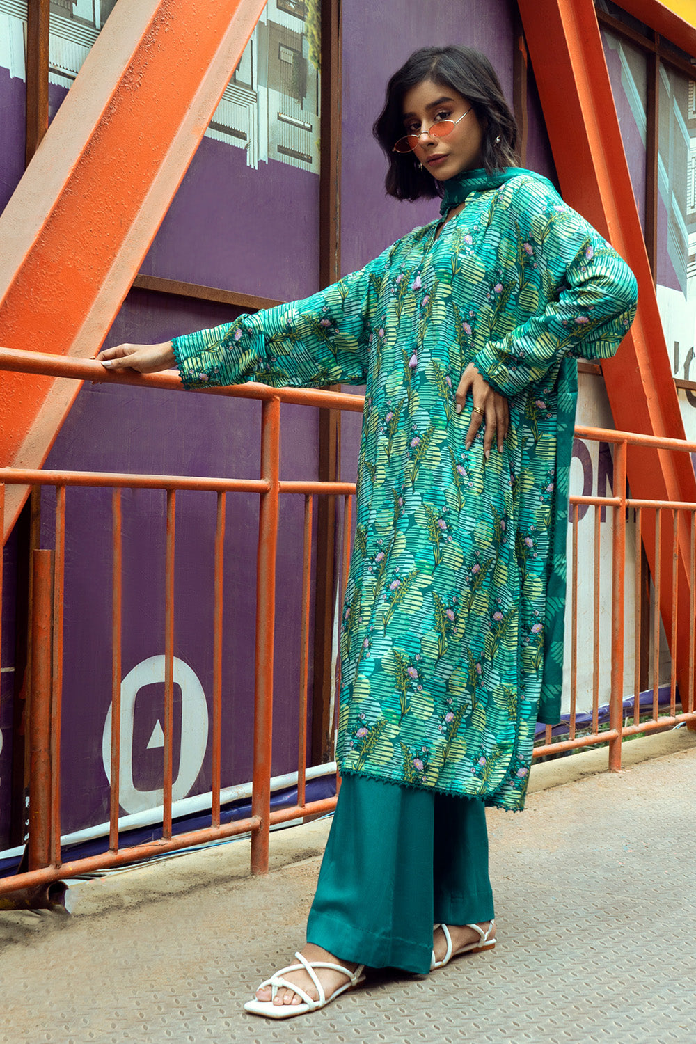 Unstitched Digital Printed Linen Salwar Kameez Suit Gul Ahmed LT-32009 A