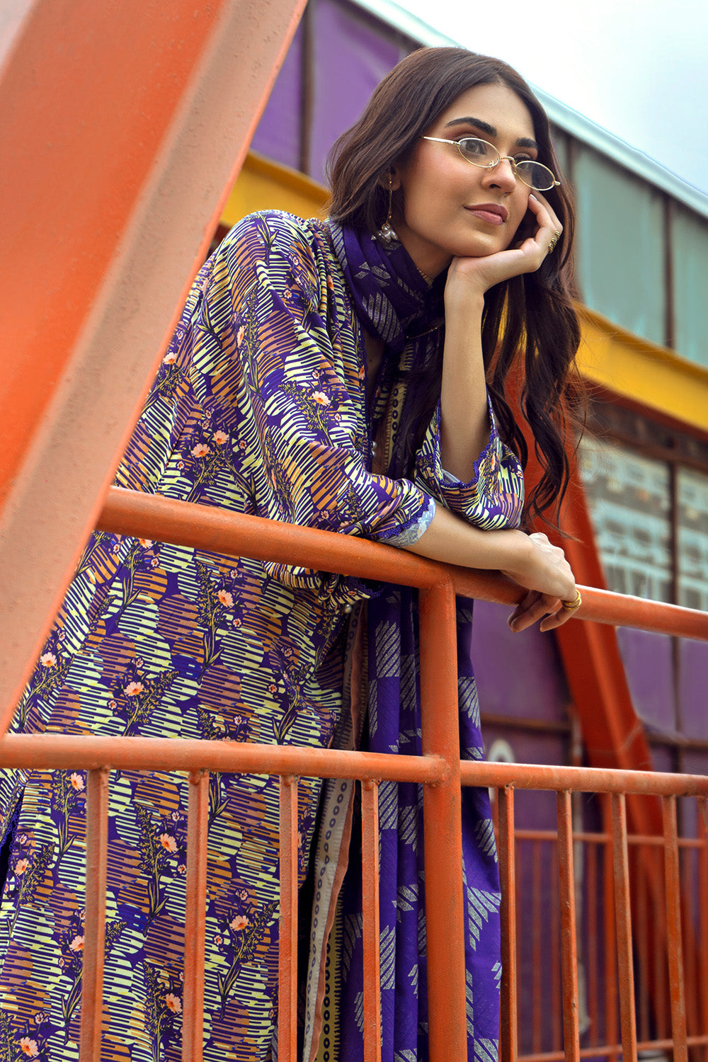 Unstitched Digital Printed Linen Salwar Kameez Suit Gul Ahmed LT-32009 B