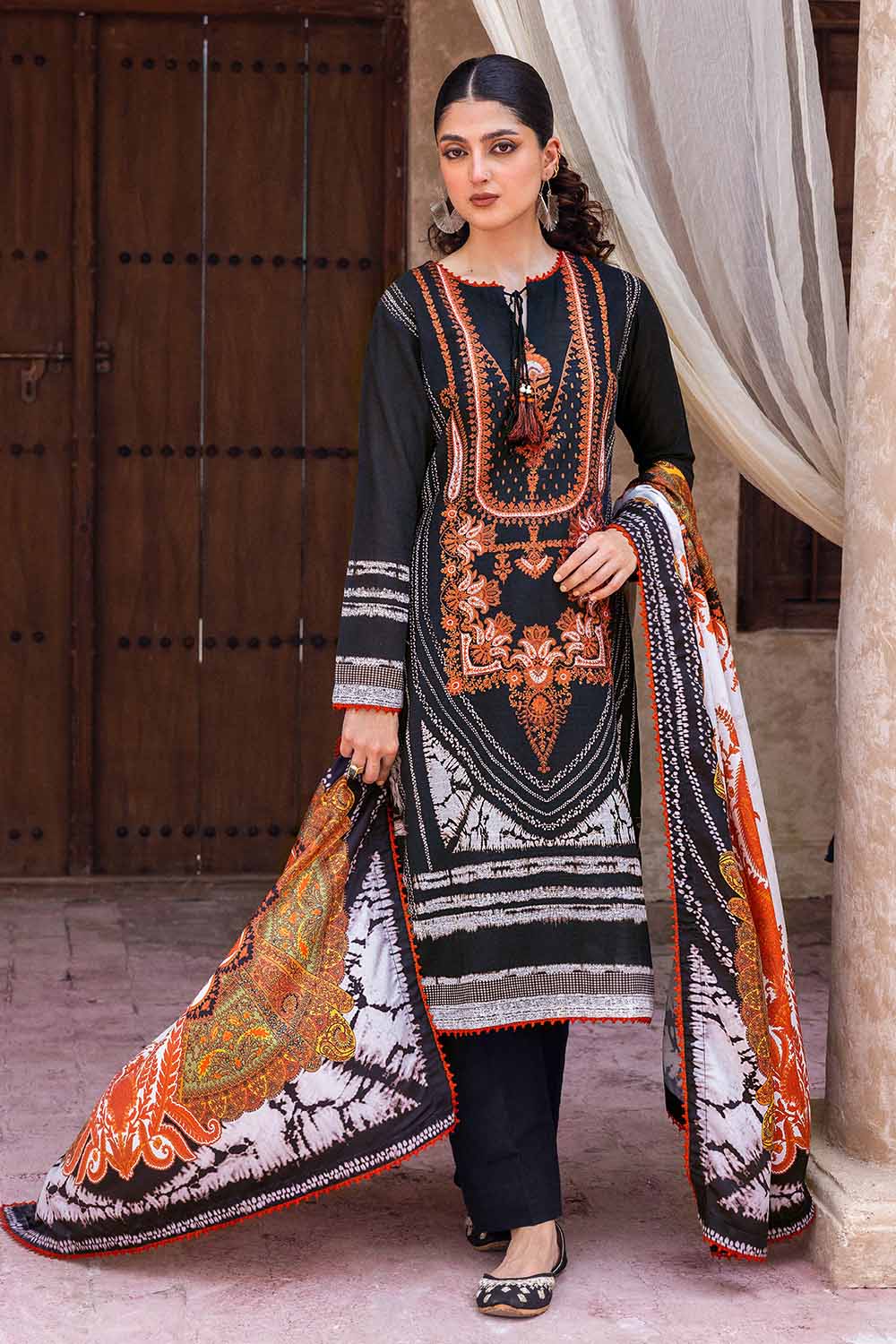 Unstitched Digital Printed Pashmina Salwar Kameez Suit Gul Ahmed AP-32053