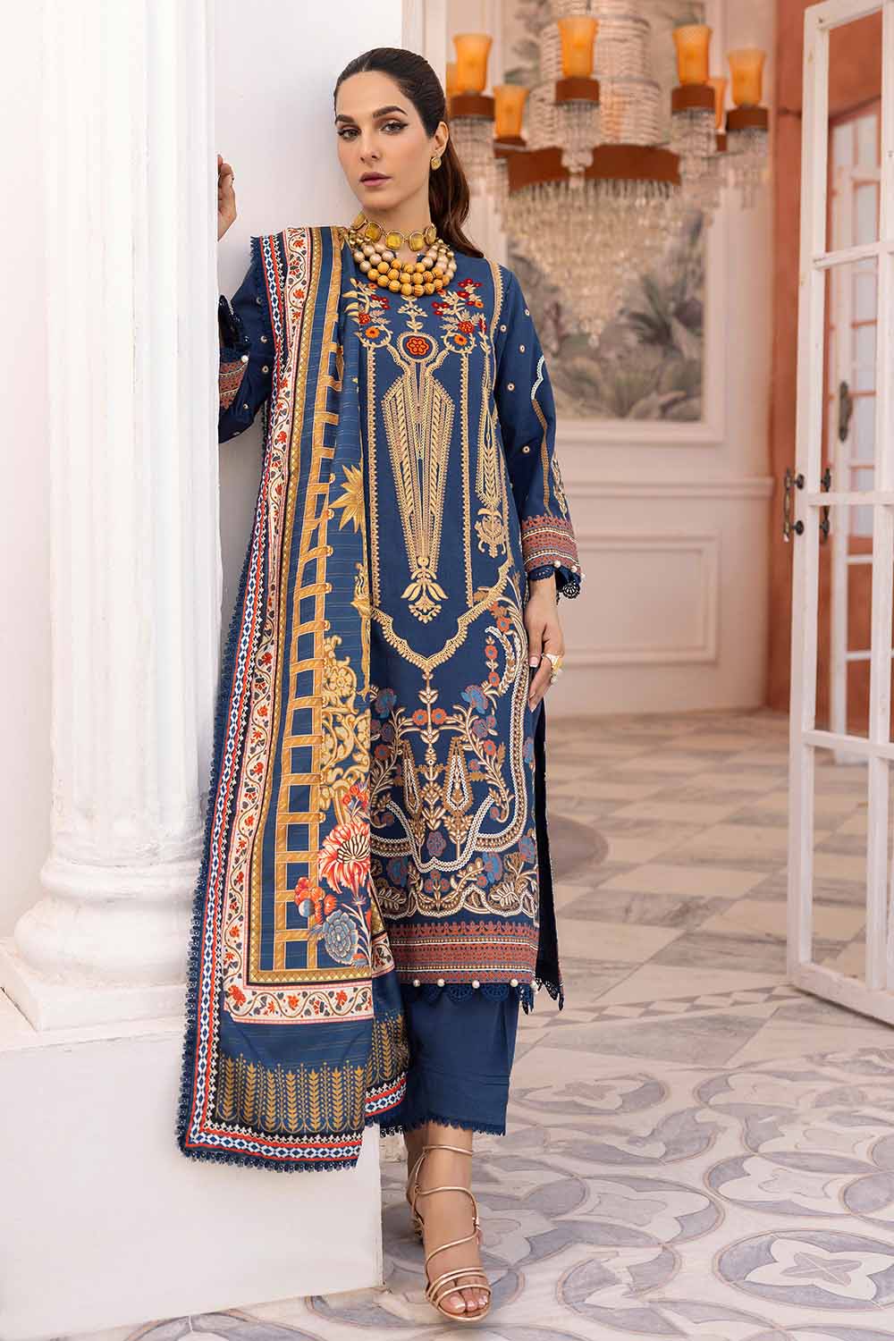 Unstitched Digital Printed Salwar Kameez Suit Gul Ahmed AP-32033