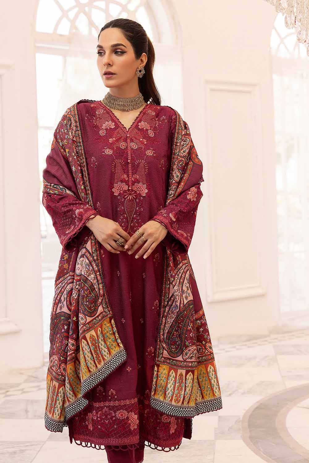 Unstitched Digital Printed Twill Salwar Kameez Suit Gul Ahmed AP-32014